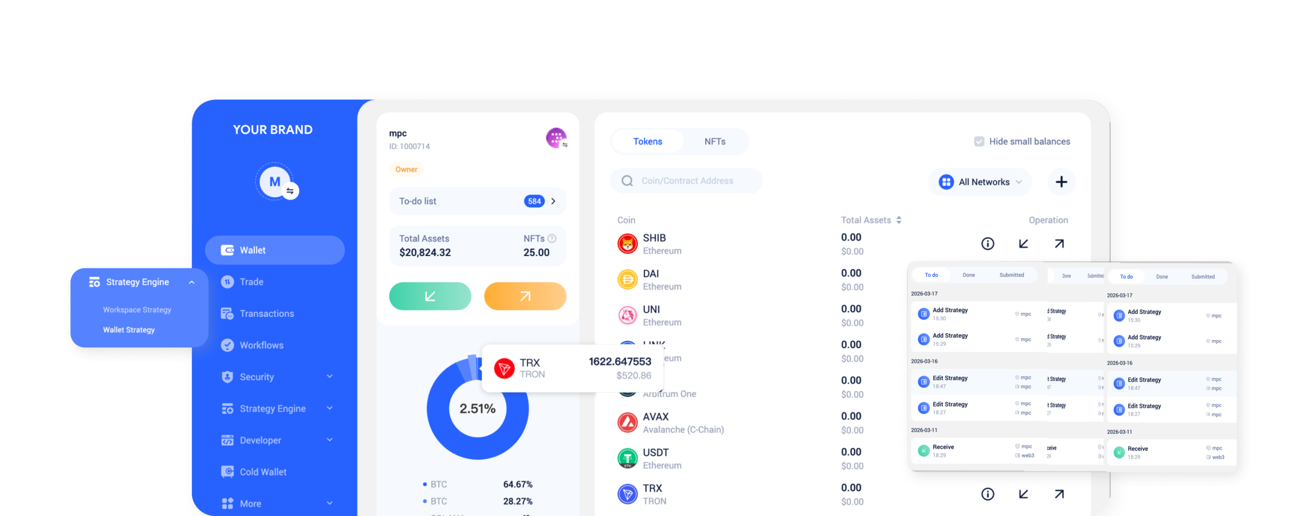 custody chainup ui main page